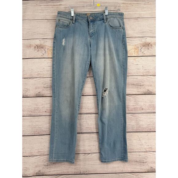 Kut from the Kloth Katy Boyfriend Distressed Jeans Women's‎ 12 Blue Light Wash - Picture 1 of 13